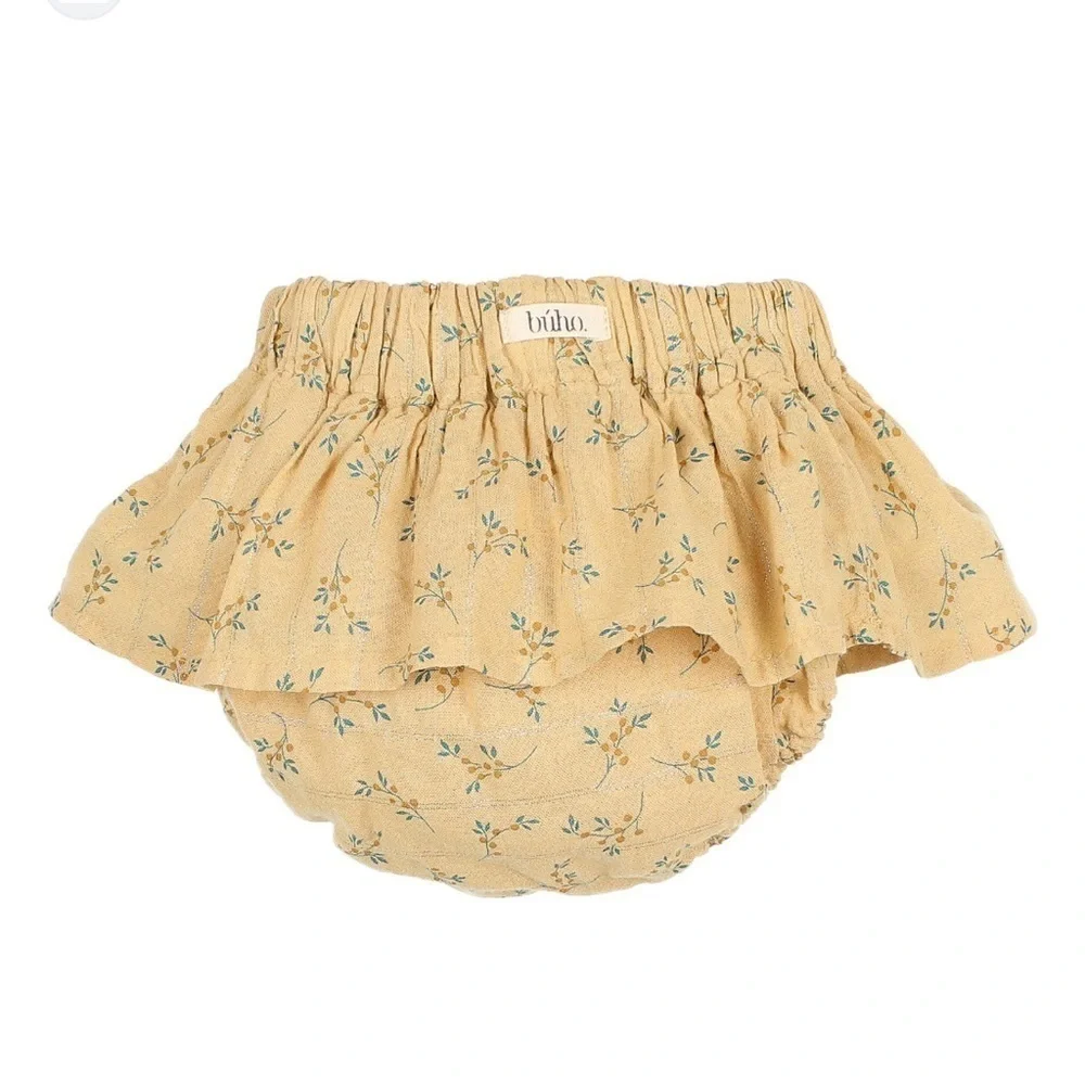 BÚHO  Organic Cotton Bloomer Skirt | Yellow 9 Months